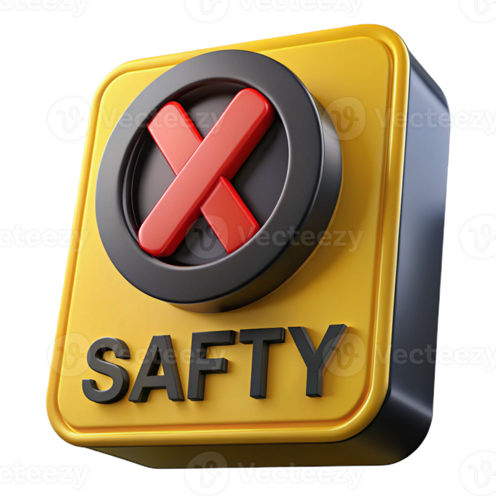 3D Safety Icon Illustration Yellow Black Red png