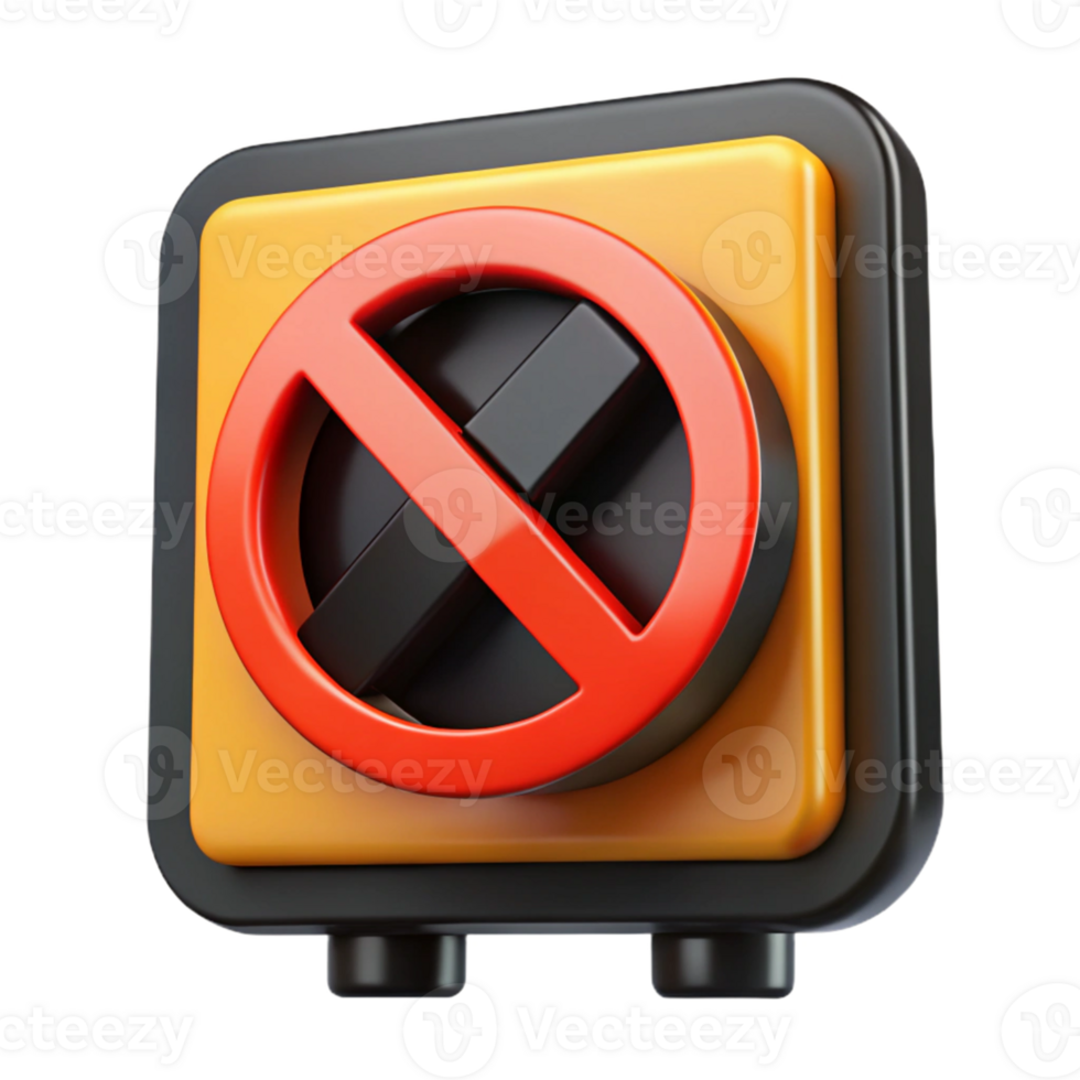 3D Render Prohibition Sign Icon png