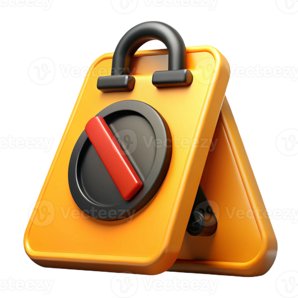 3D Render Orange Safety Toggle Switch Illustration png