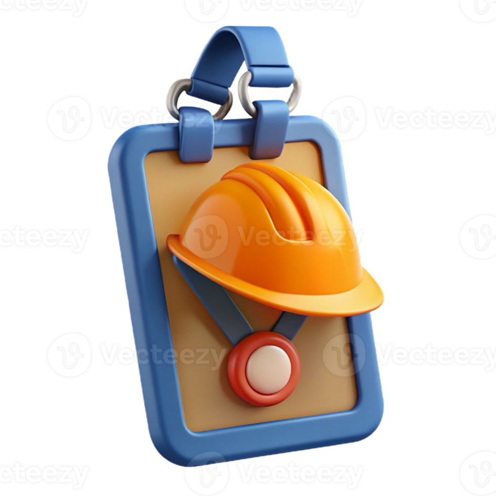 3D Illustration Safety Helmet Award Badge png
