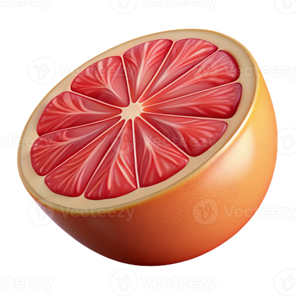 3D Grapefruit Illustration Juicy Citrus Fruit png