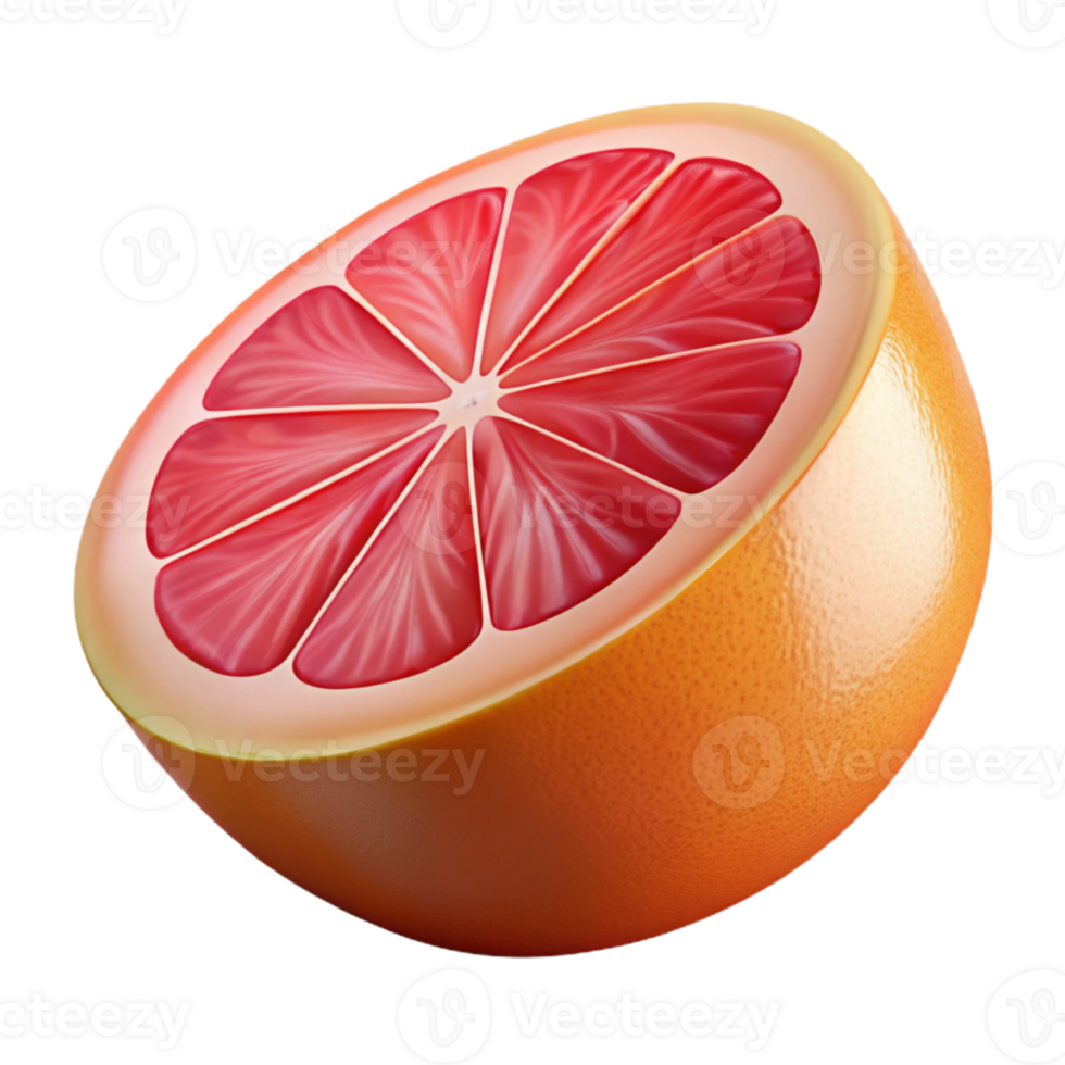 3D Render of a Juicy Grapefruit Half png
