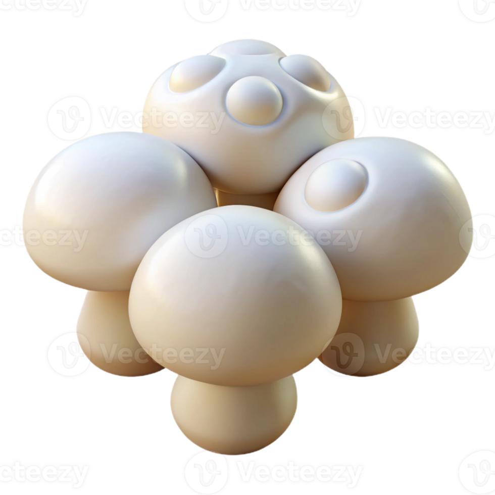 3D Render of Abstract Mushroom Cluster png