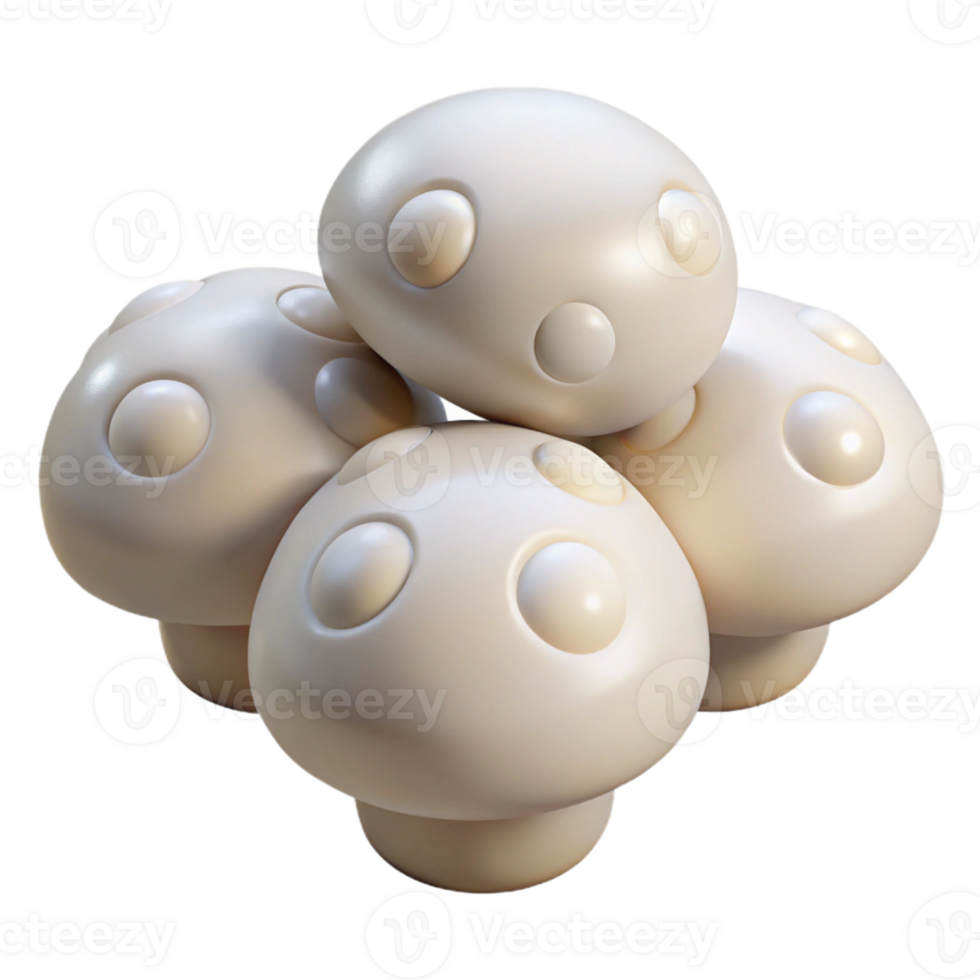 Creamy 3D Mushroom Illustration png