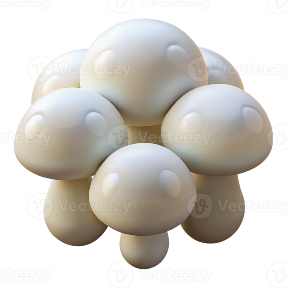 3D Render of Cute Cartoon Mushrooms png