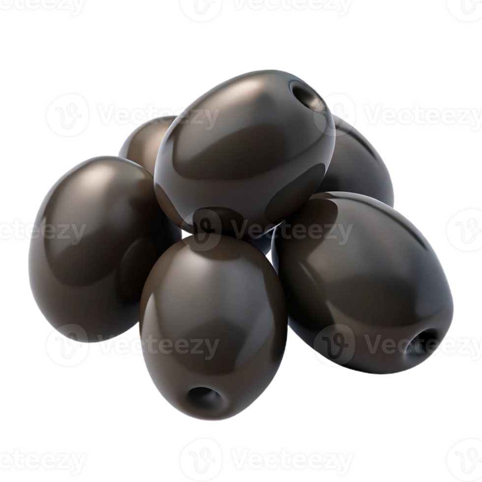 3D Render of Black Olives png
