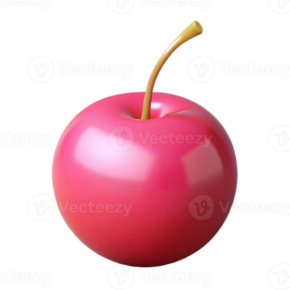 Pink Cherry 3D Render png