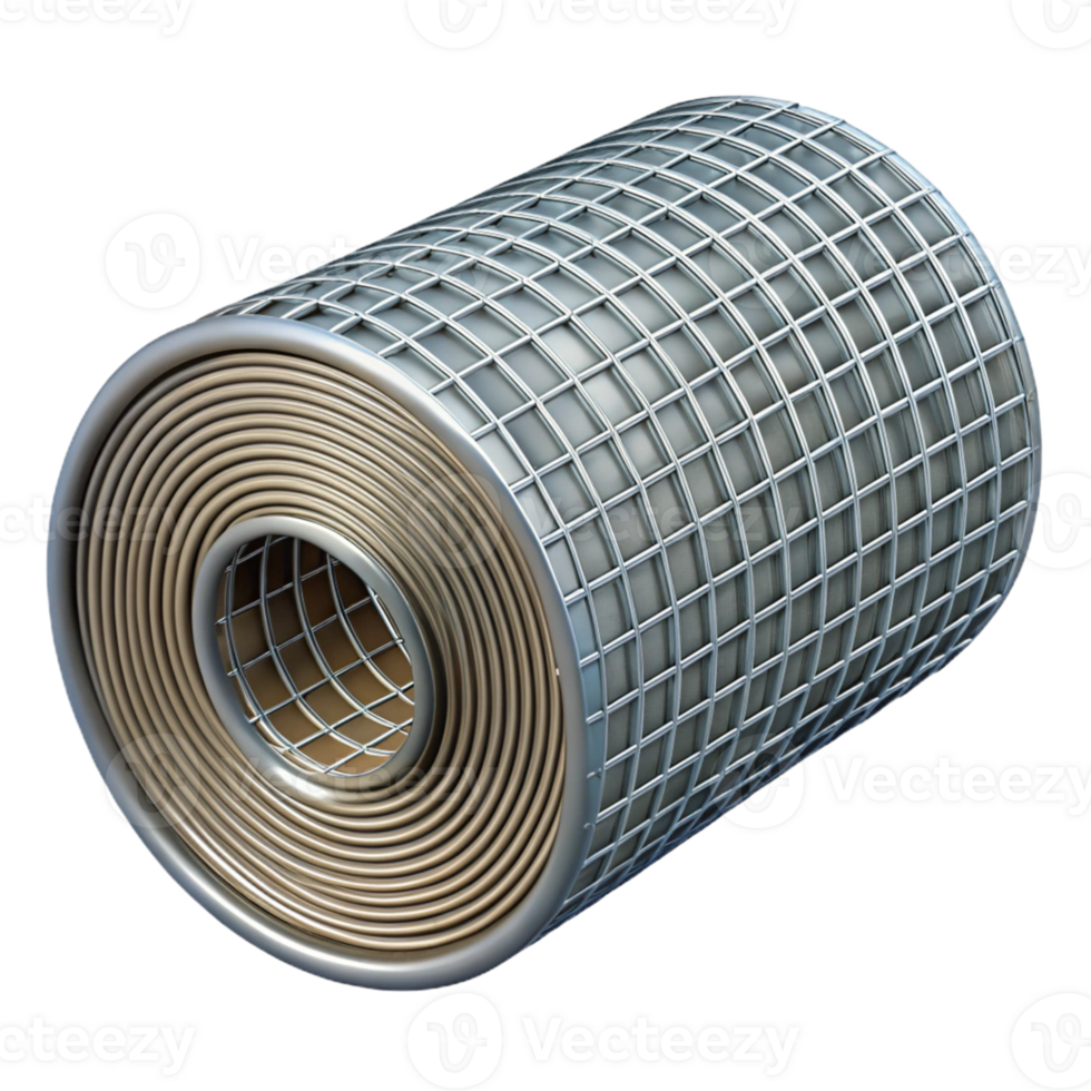 3D Render Rolled Wire Mesh Industrial Material png