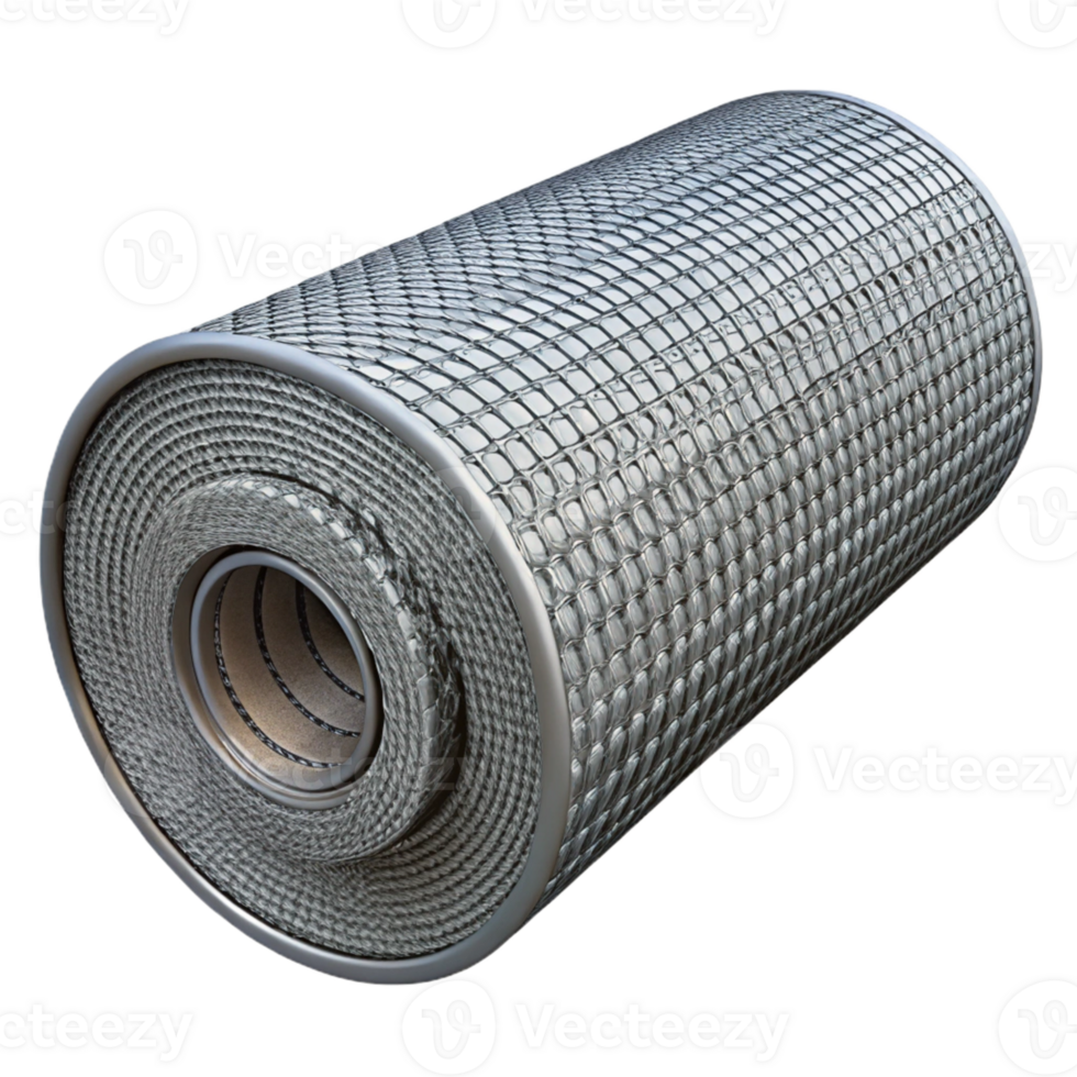 Rolled Metal Mesh 3D Render png