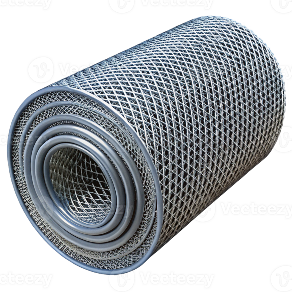 Rolled Metal Mesh Filter 3D Illustration png