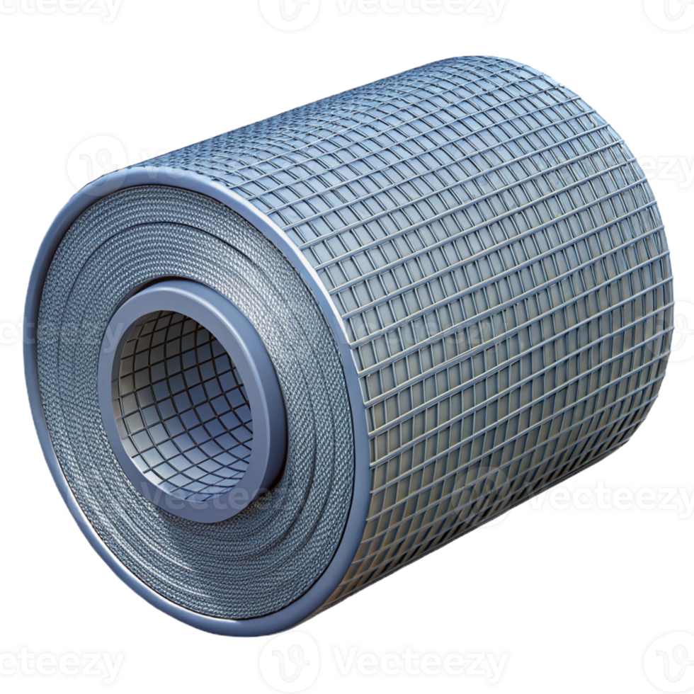 3D Render of Rolled Wire Mesh png