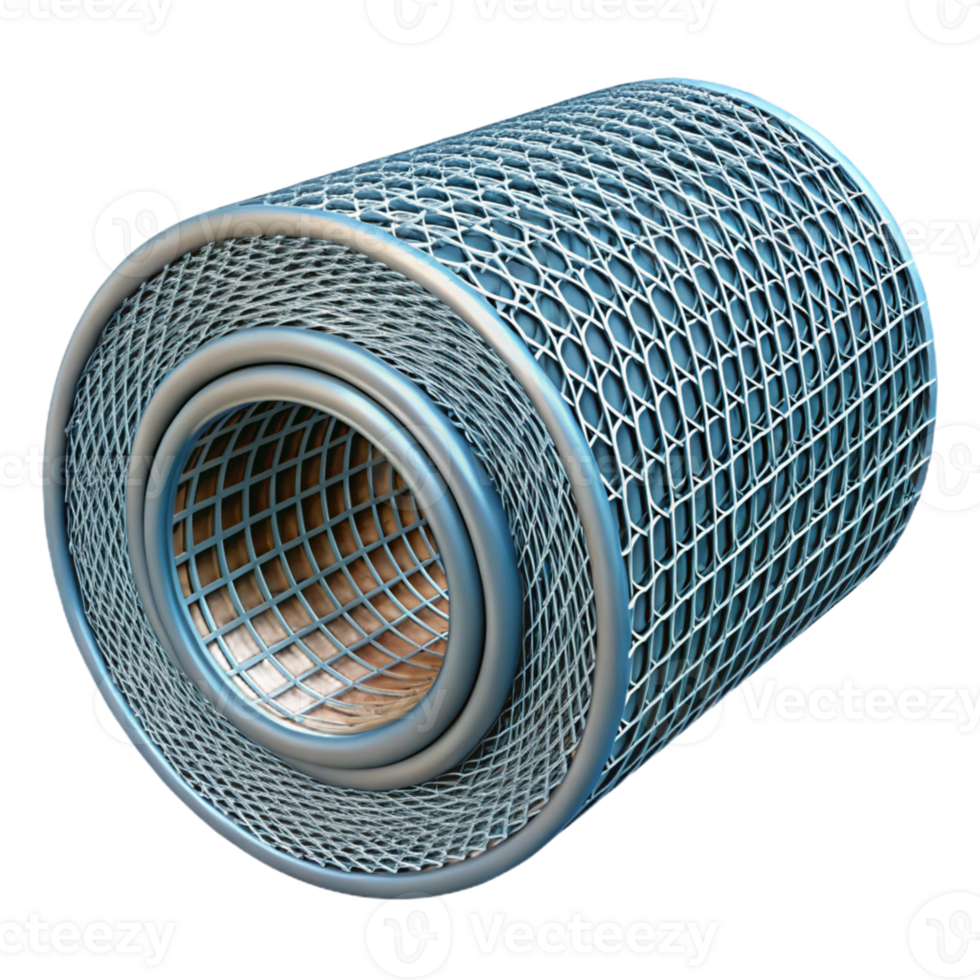 3D Render Cylindrical Mesh Filter png