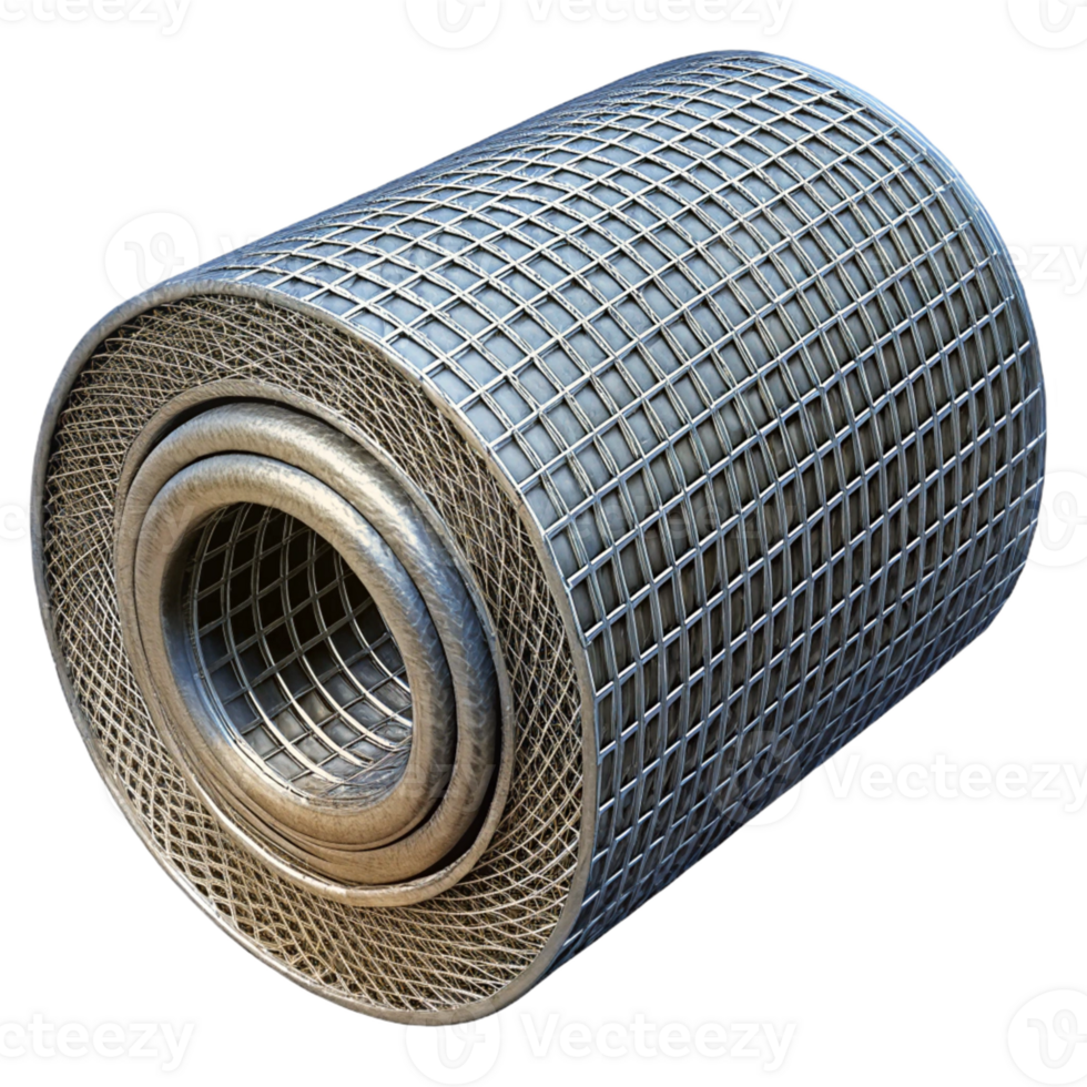 3D Render Metal Mesh Roll png