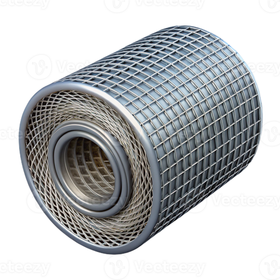 3D Render Cylindrical Metal Mesh png