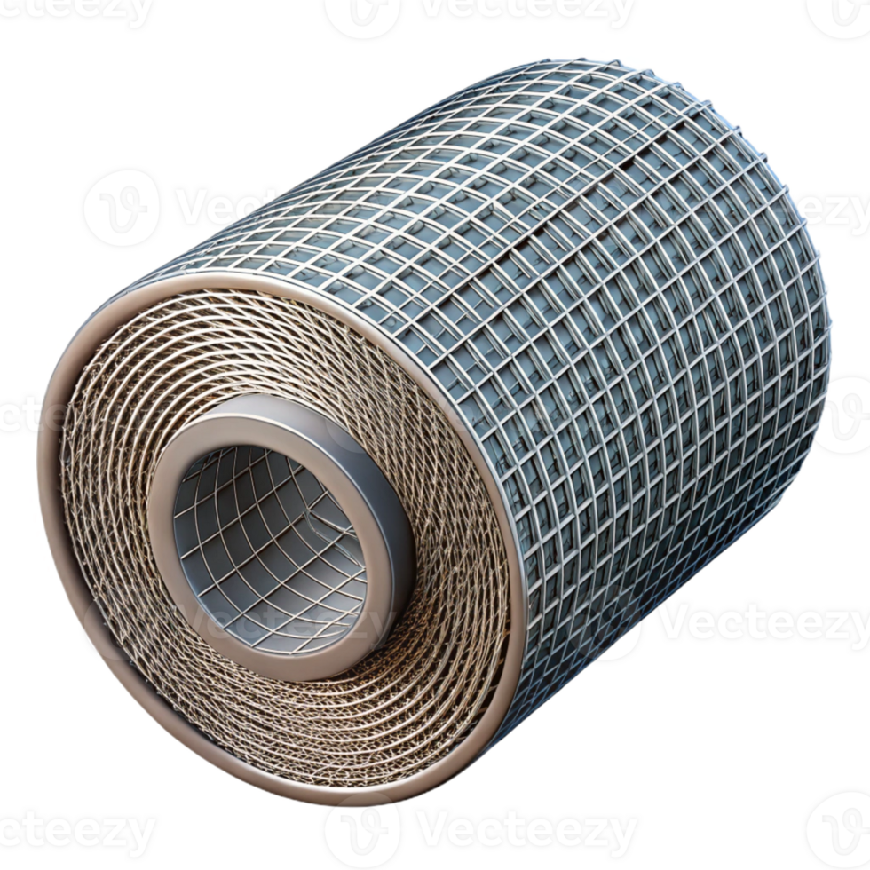 3D Render Cylindrical Grid Structure png