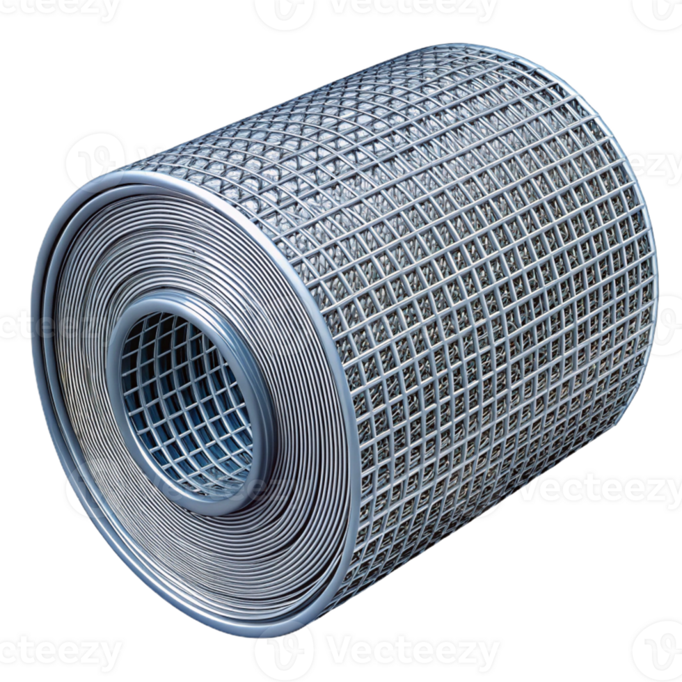 Rolled Metal Mesh 3D Illustration png