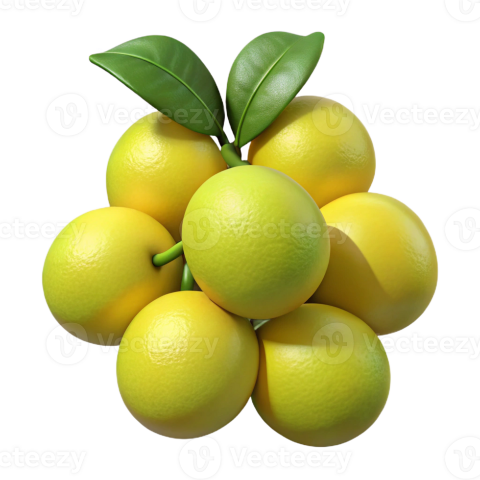 3D Render of Lemons Cluster png