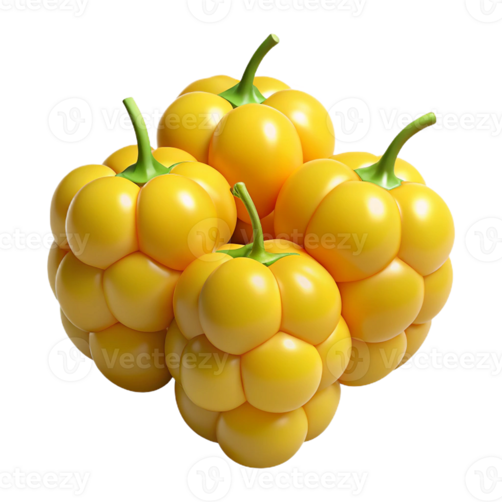 3D Render of Yellow Fruits png