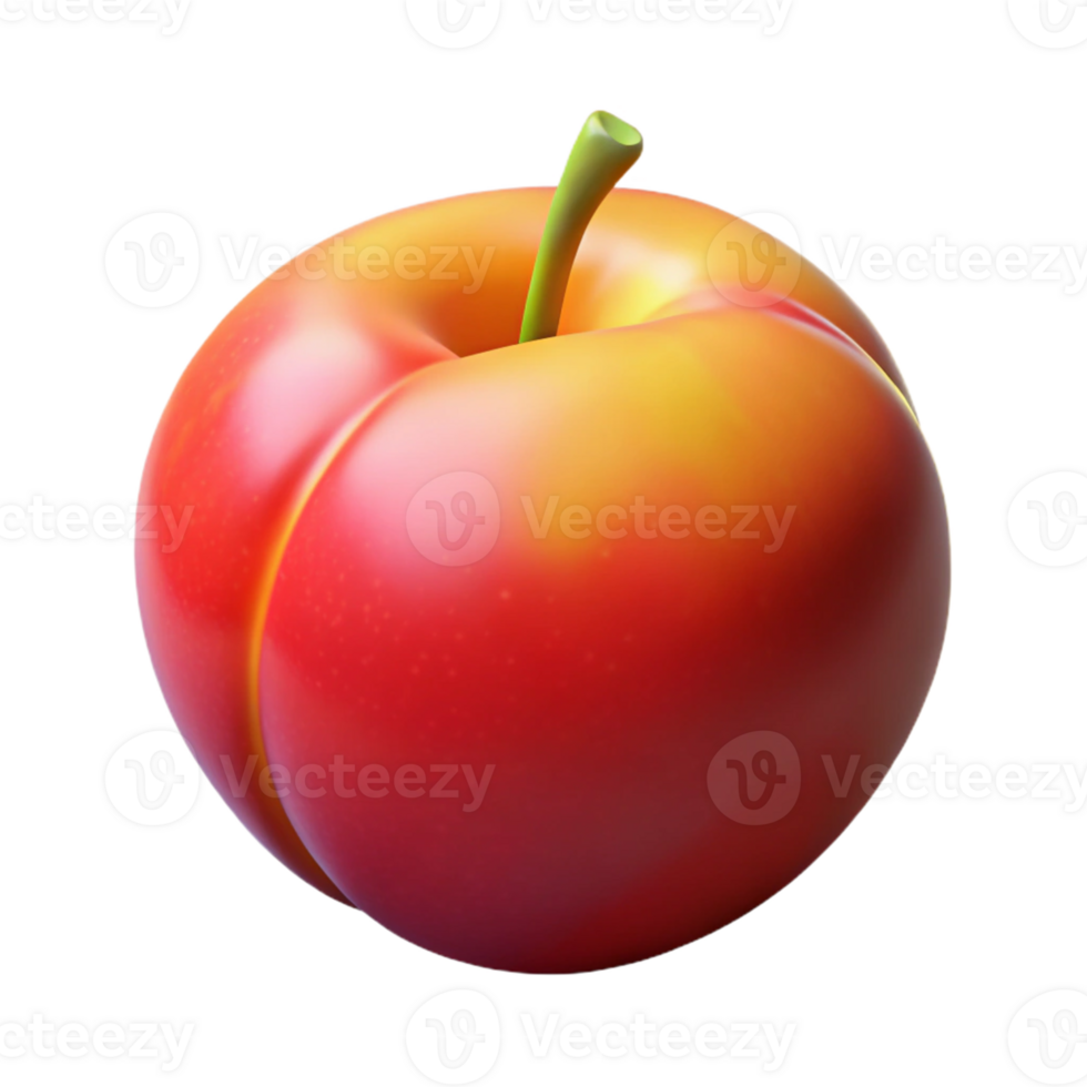 3D Render of a Red Peach png
