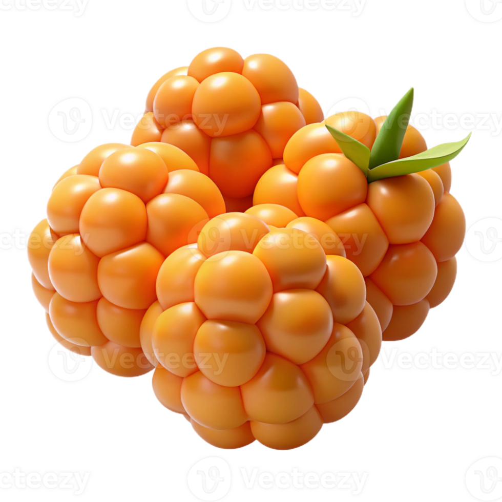3D Render of Cloudberries png