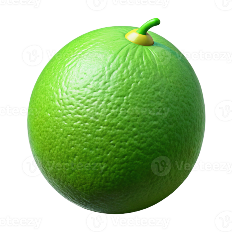 3D Render of a Luminous Green Lime png
