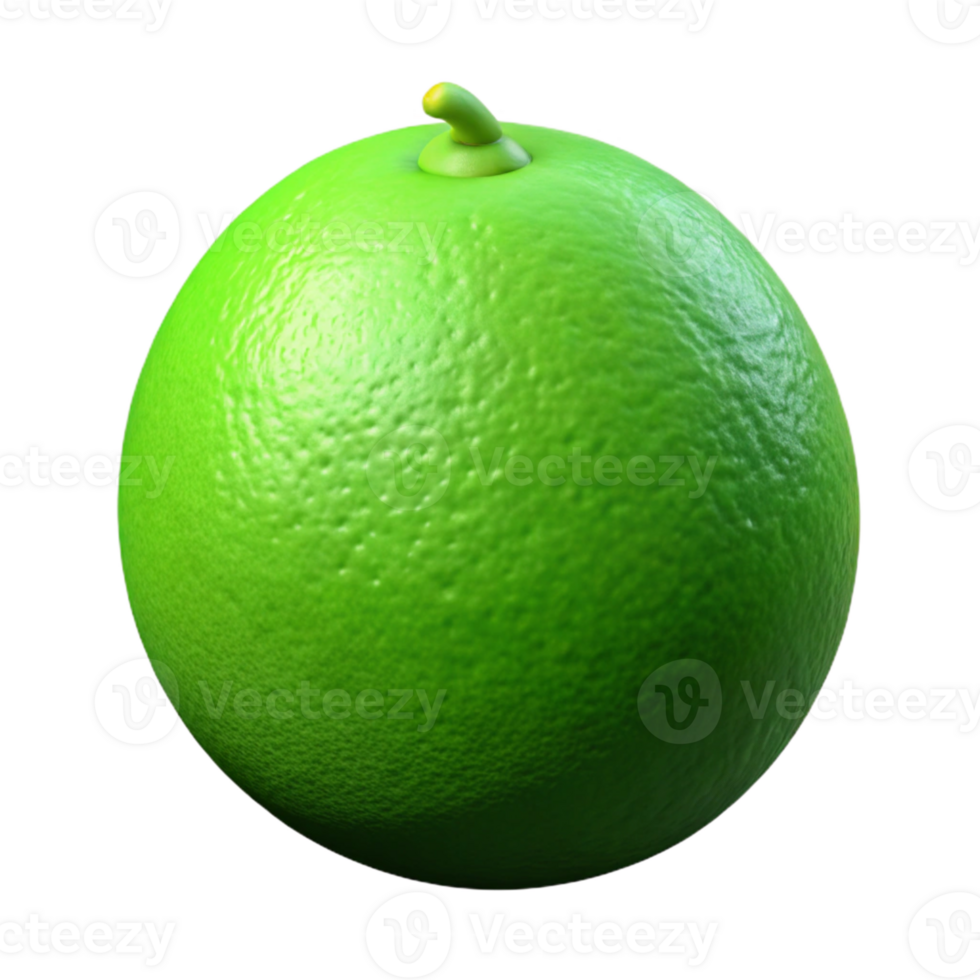3D Lime Render Green Citrus Fruit png