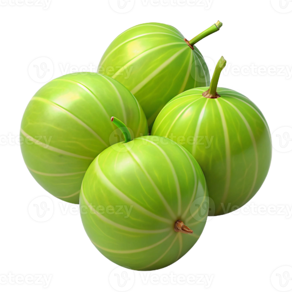 3D Render of Green Gooseberries png