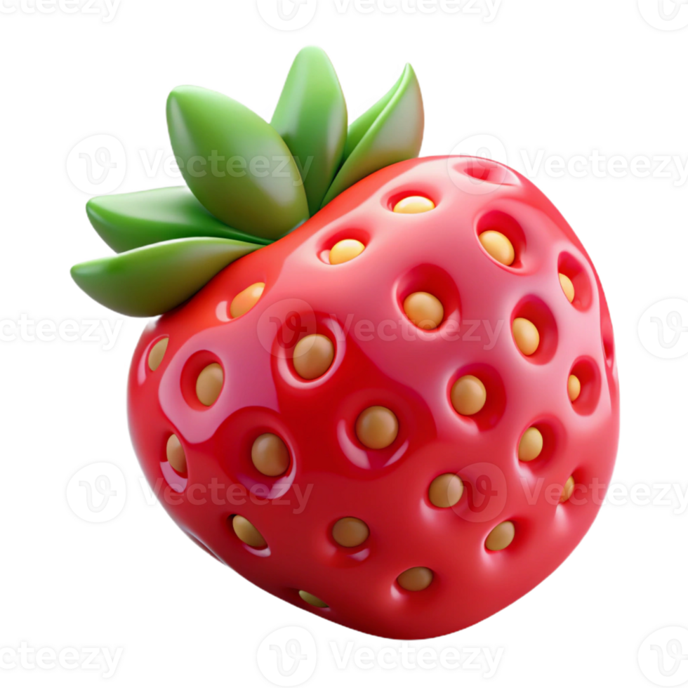 3D Render Strawberry Illustration png