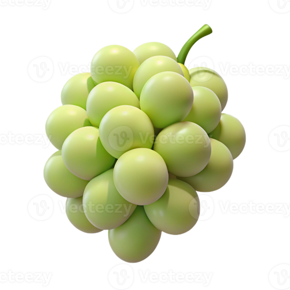 3D Render Green Grapes Illustration png
