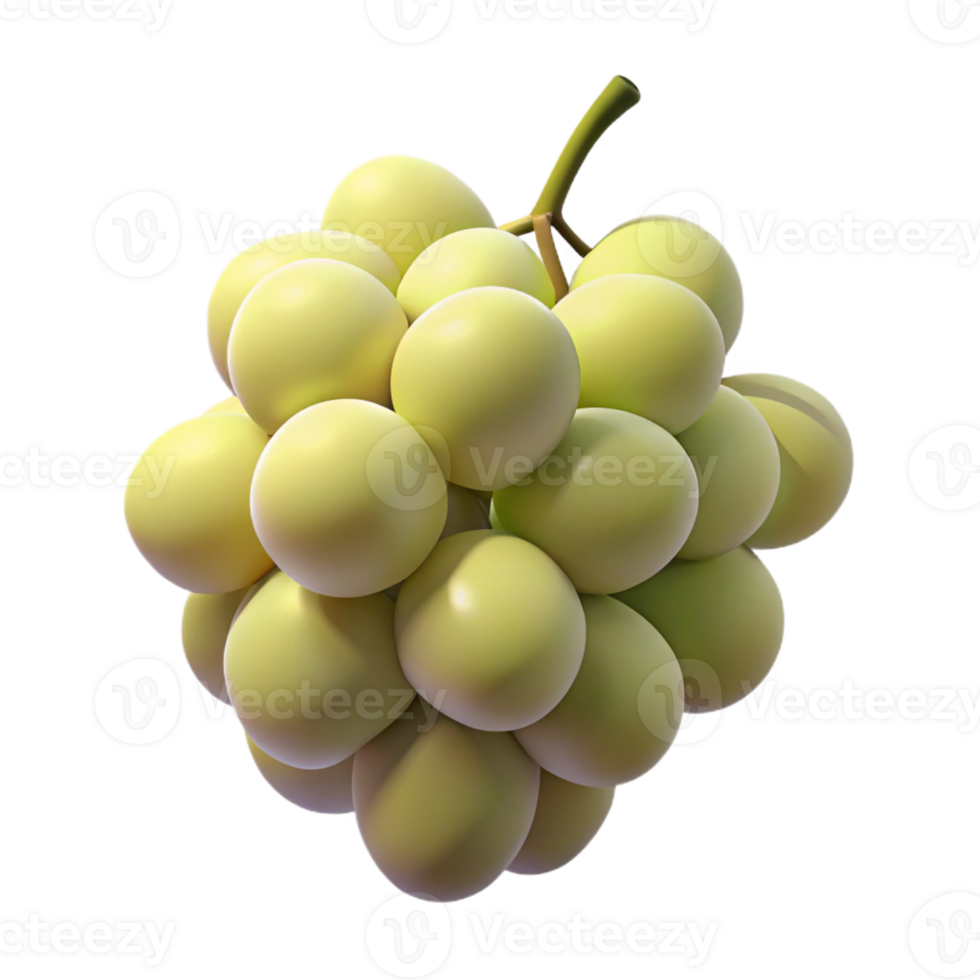 3D Render of Green Grapes png