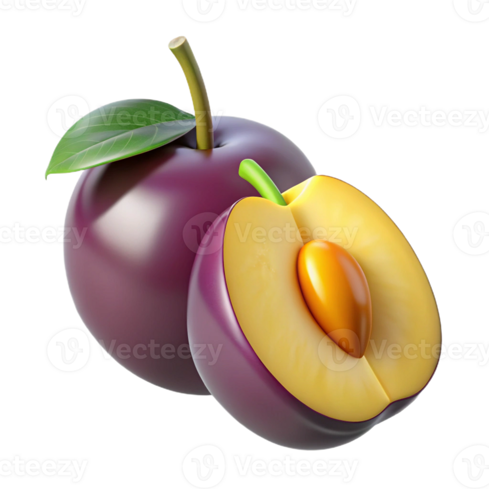 3D Render of Plum Fruit png