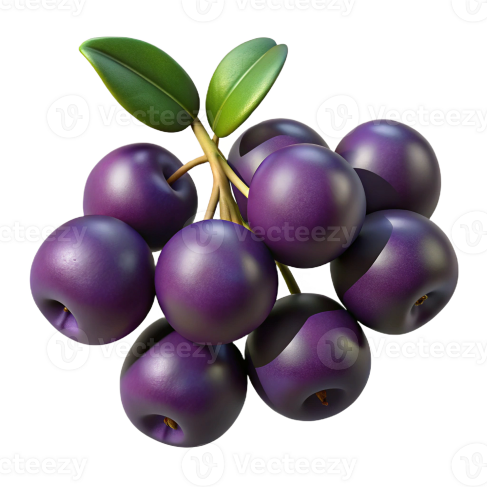 3D Render of Plums Cluster png