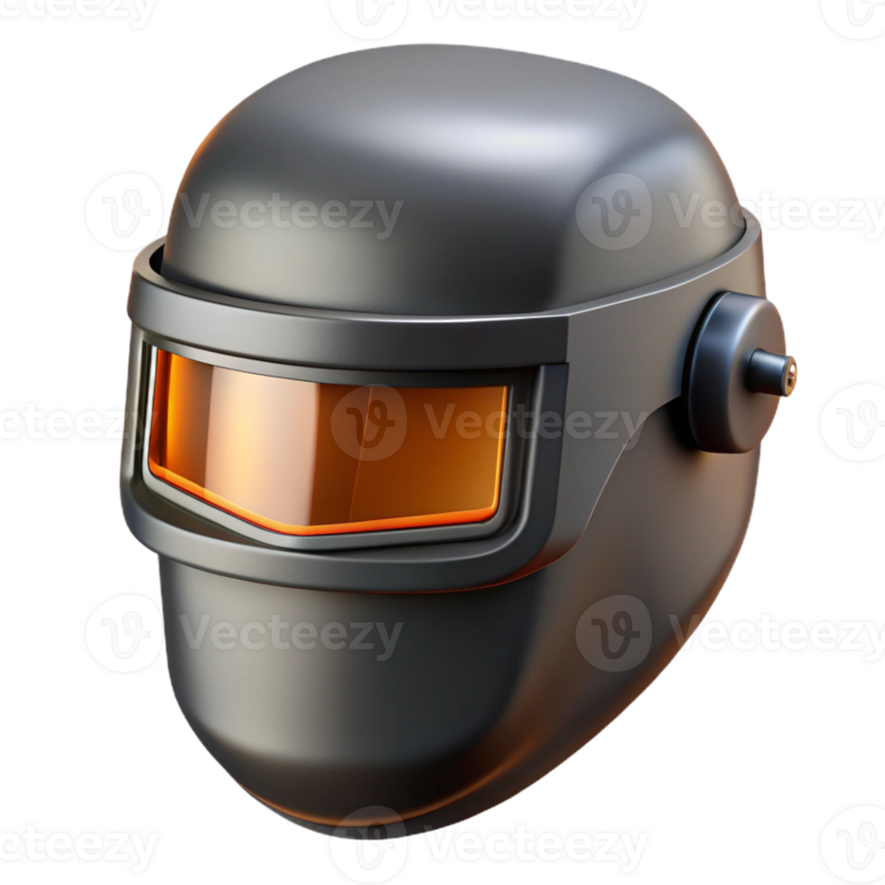 3D Render of a Black Welder's Helmet png