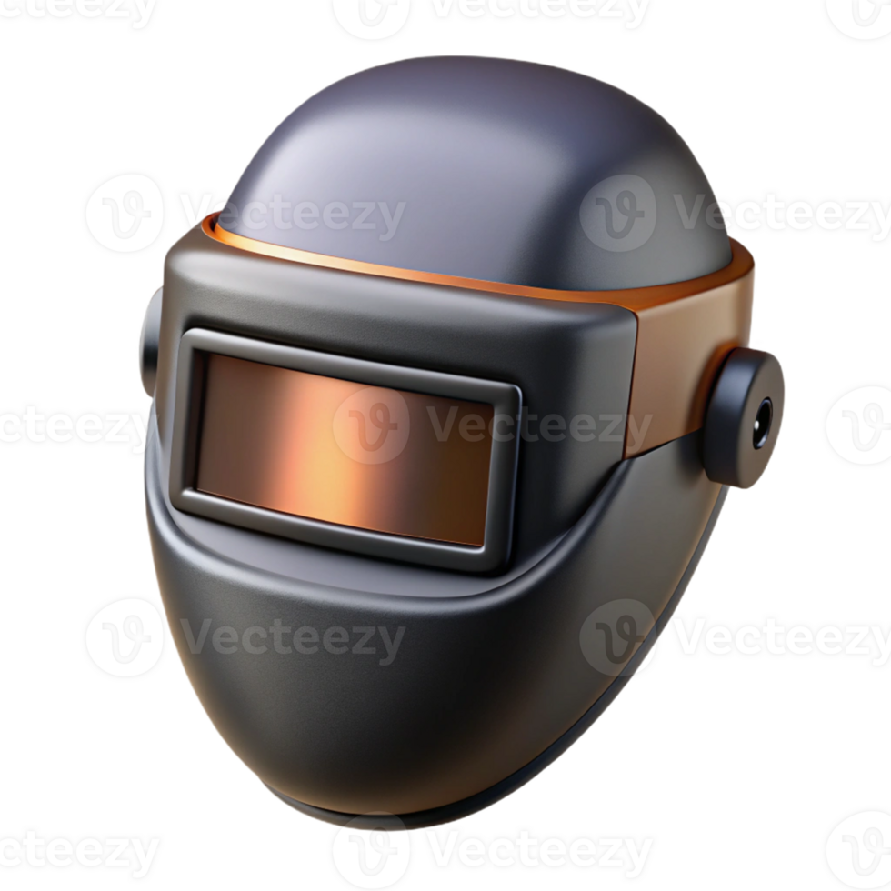 3D Render Welder Helmet Gray Copper png