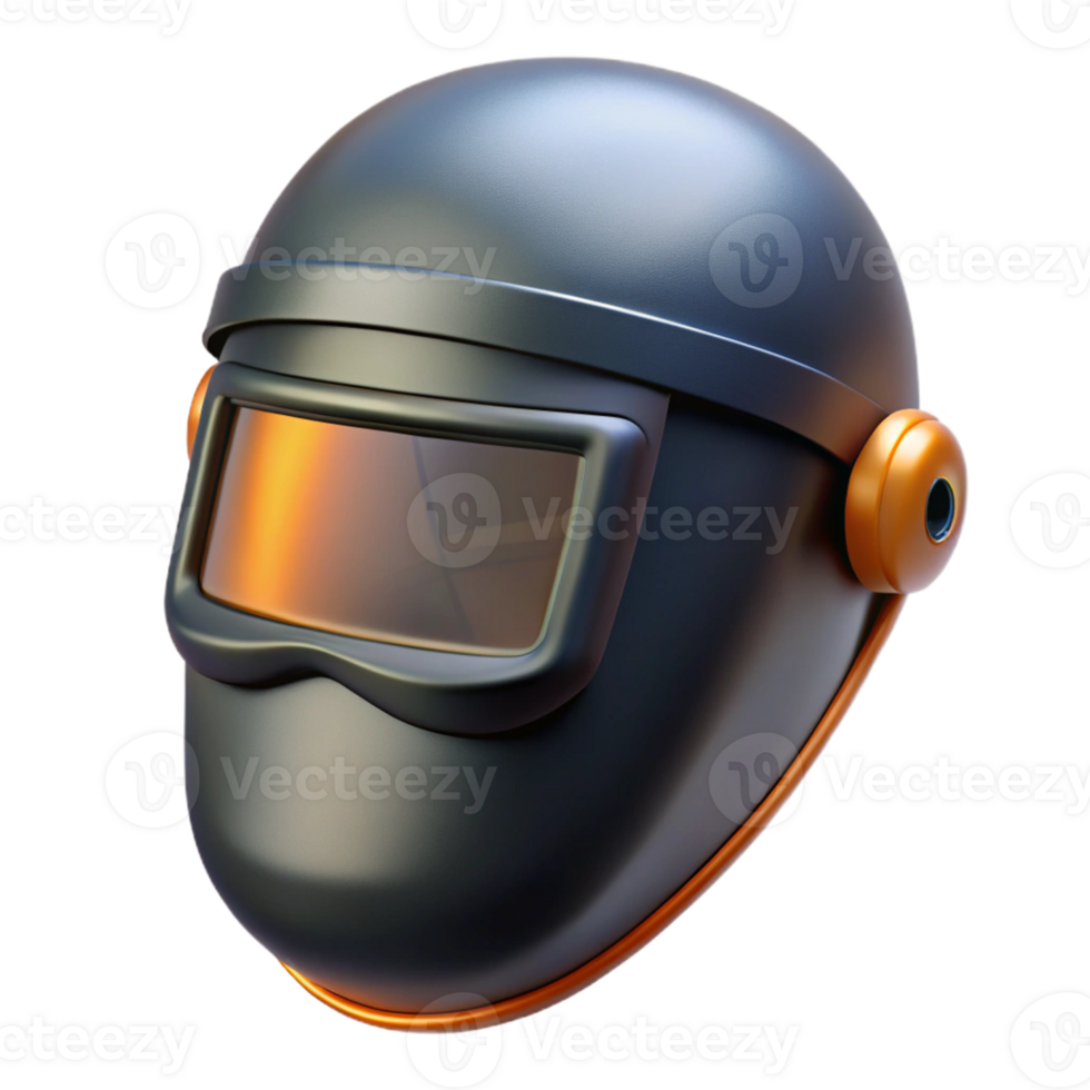 3D Rendering Dark Gray Welding Helmet png