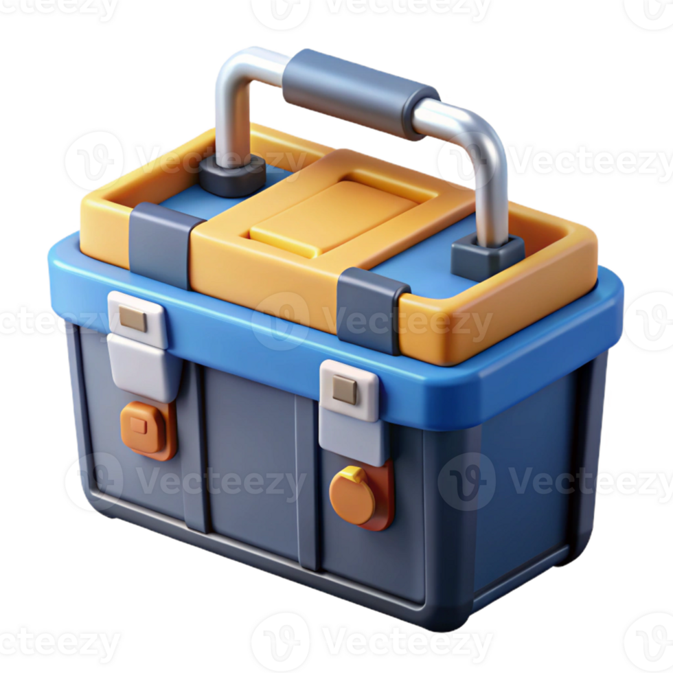 3D Render Cartoon Tool Box Illustration png