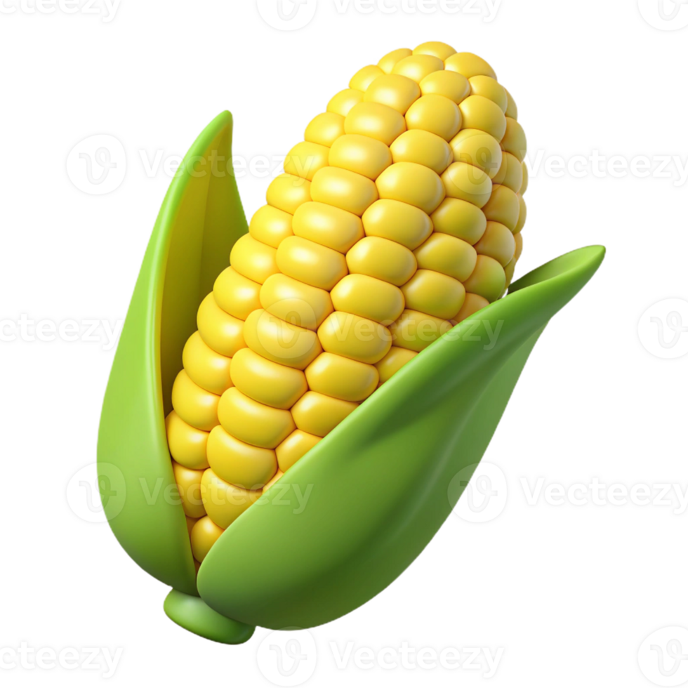 3D Render of Corn on the Cob png