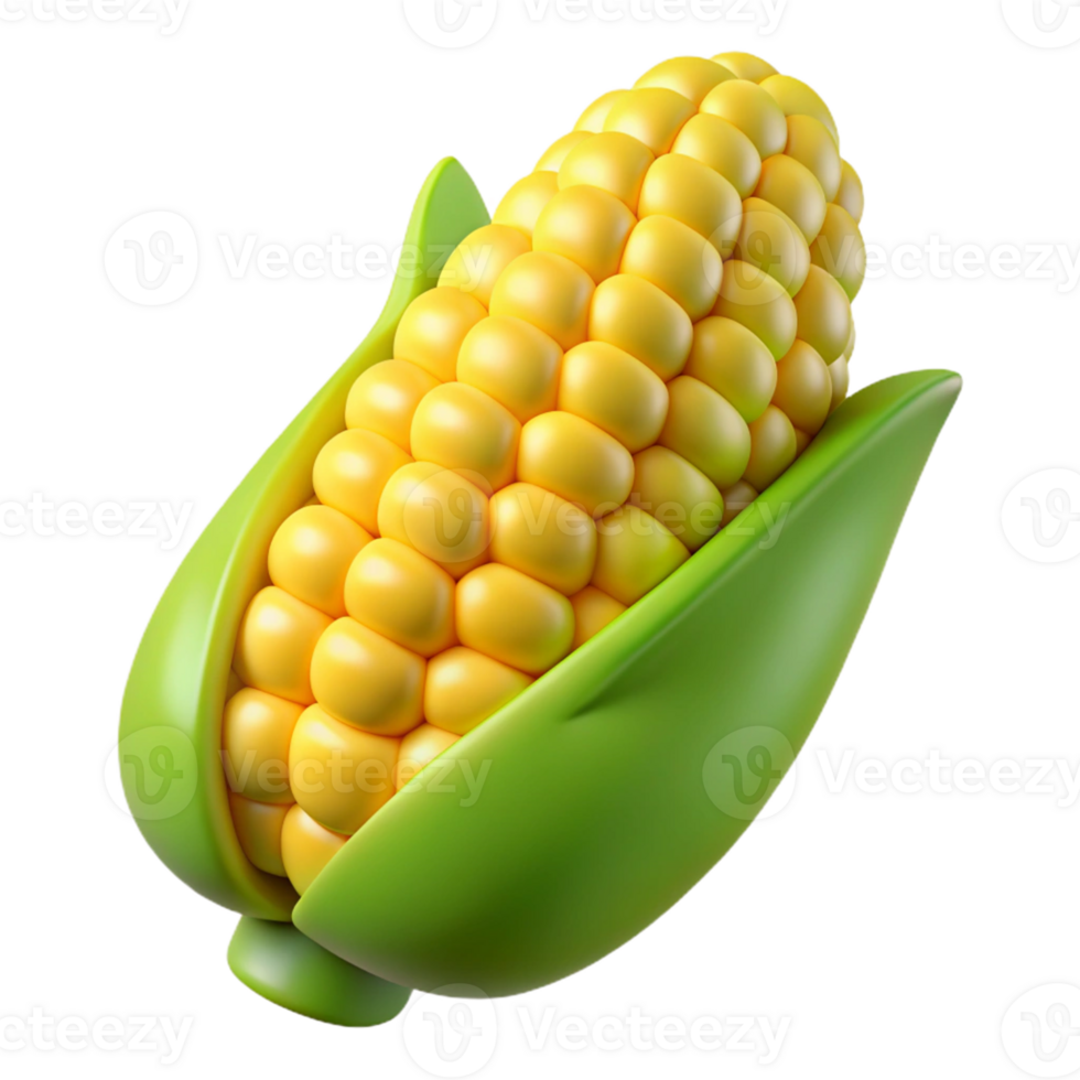 3D Render of Corn on the Cob png