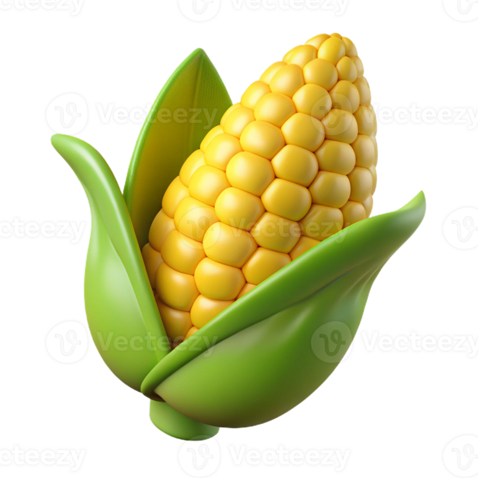 3D Render of Corn on the Cob png