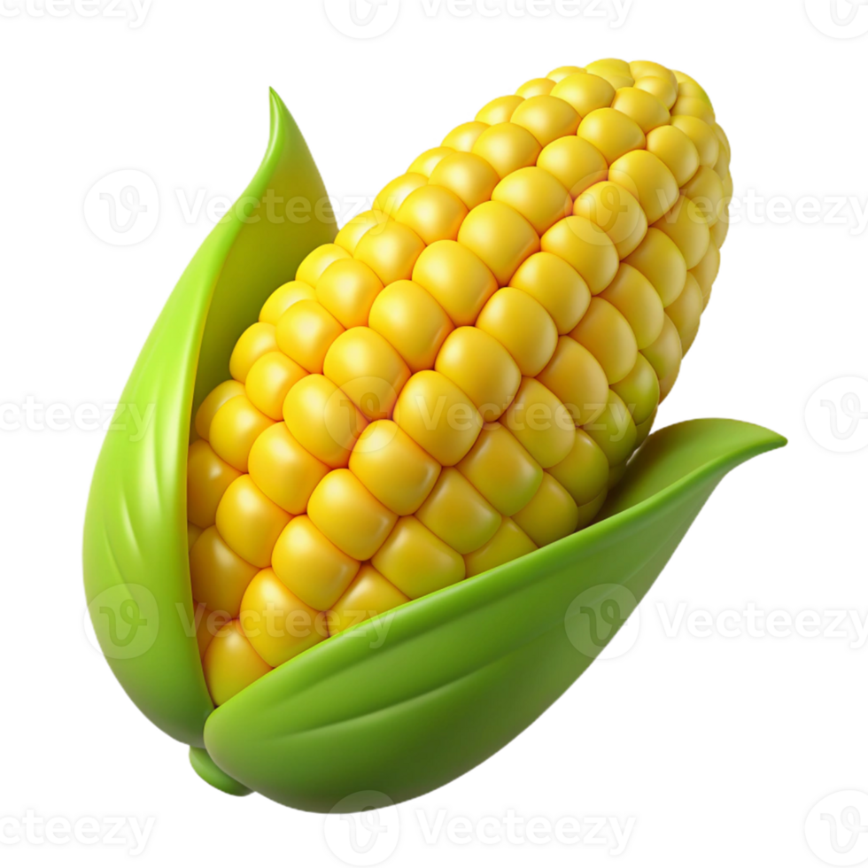3D Render of Corn on the Cob png