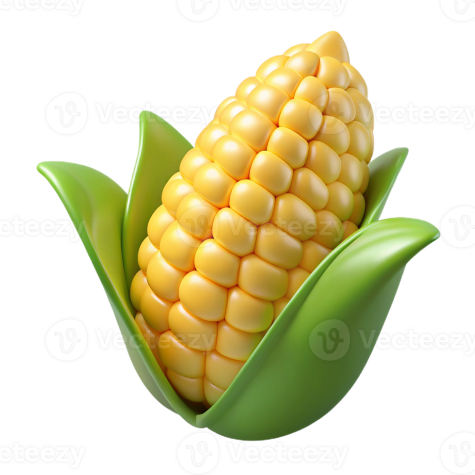 3D Render of Corn on the Cob png