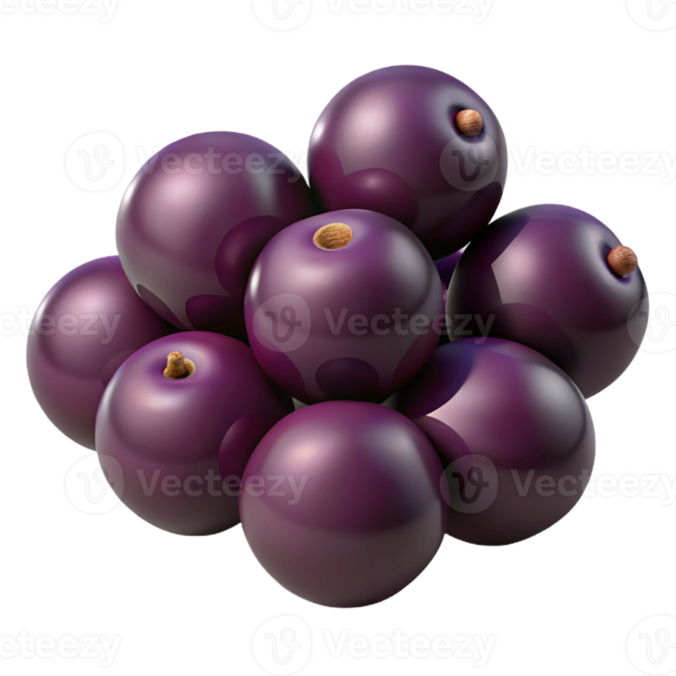 3D Render of Purple Berries png