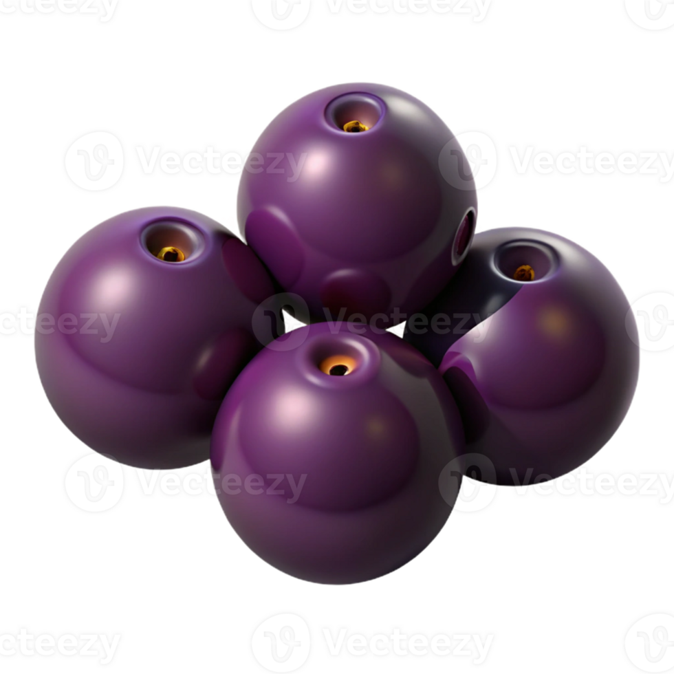 3D Render of Purple Berries png