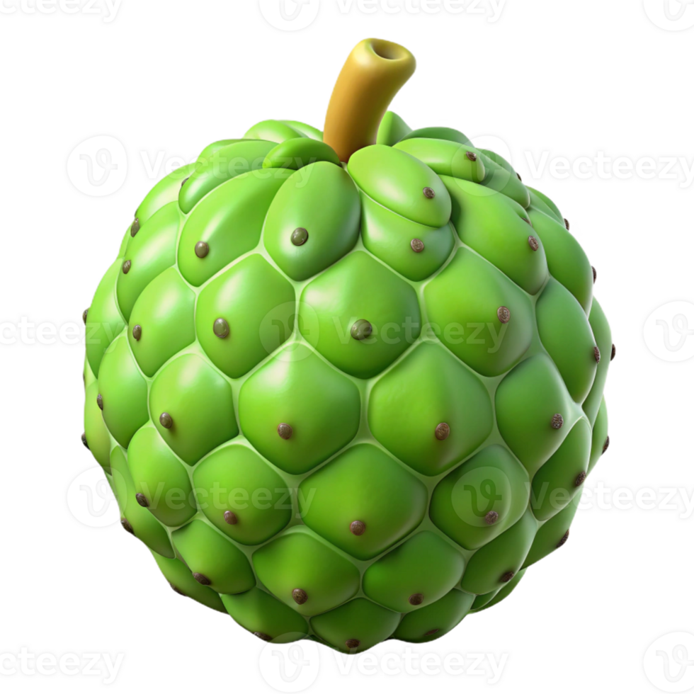 3D Render Green Fruit Illustration png