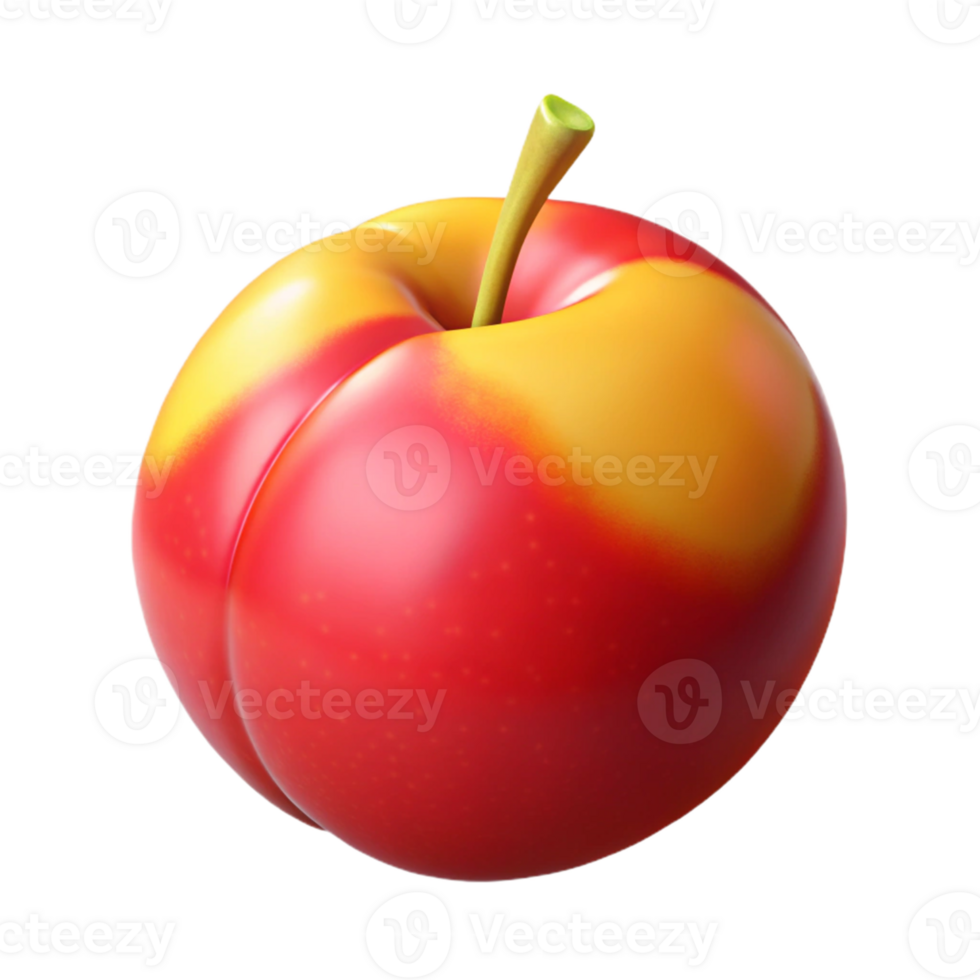 Red and Yellow Plum 3D Render png