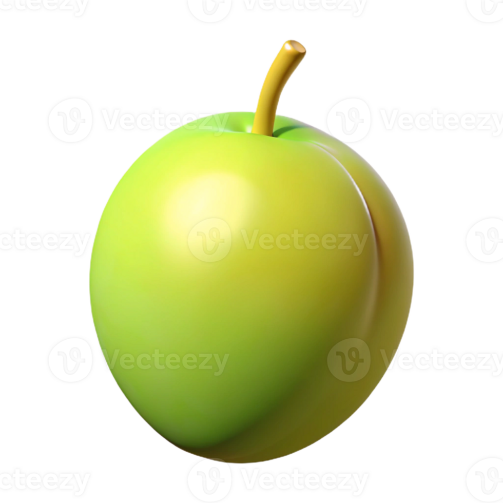 Green Plum 3D Render png