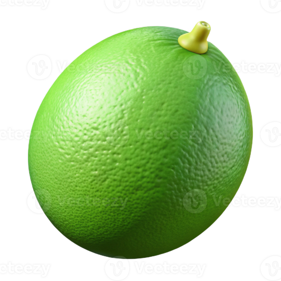 3D Lime Render, Vibrant Green Citrus Fruit png