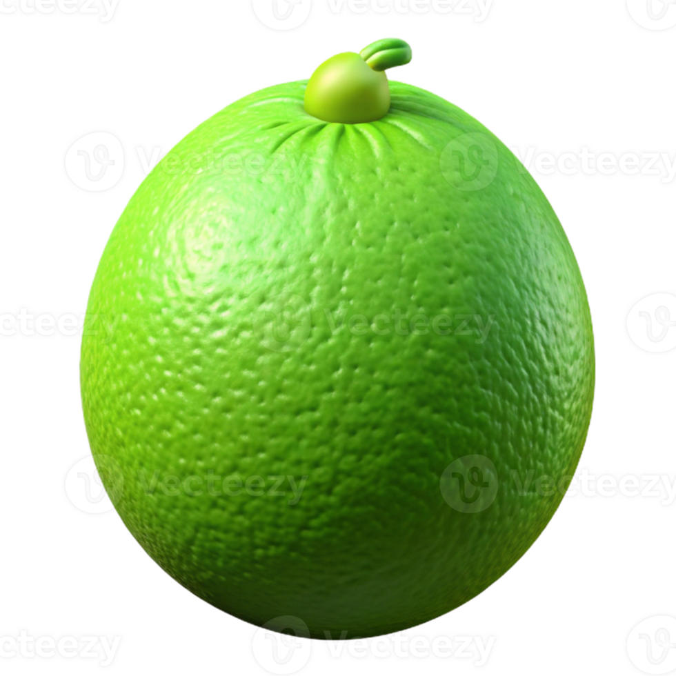 3D Render Lime Fruit Illustration png