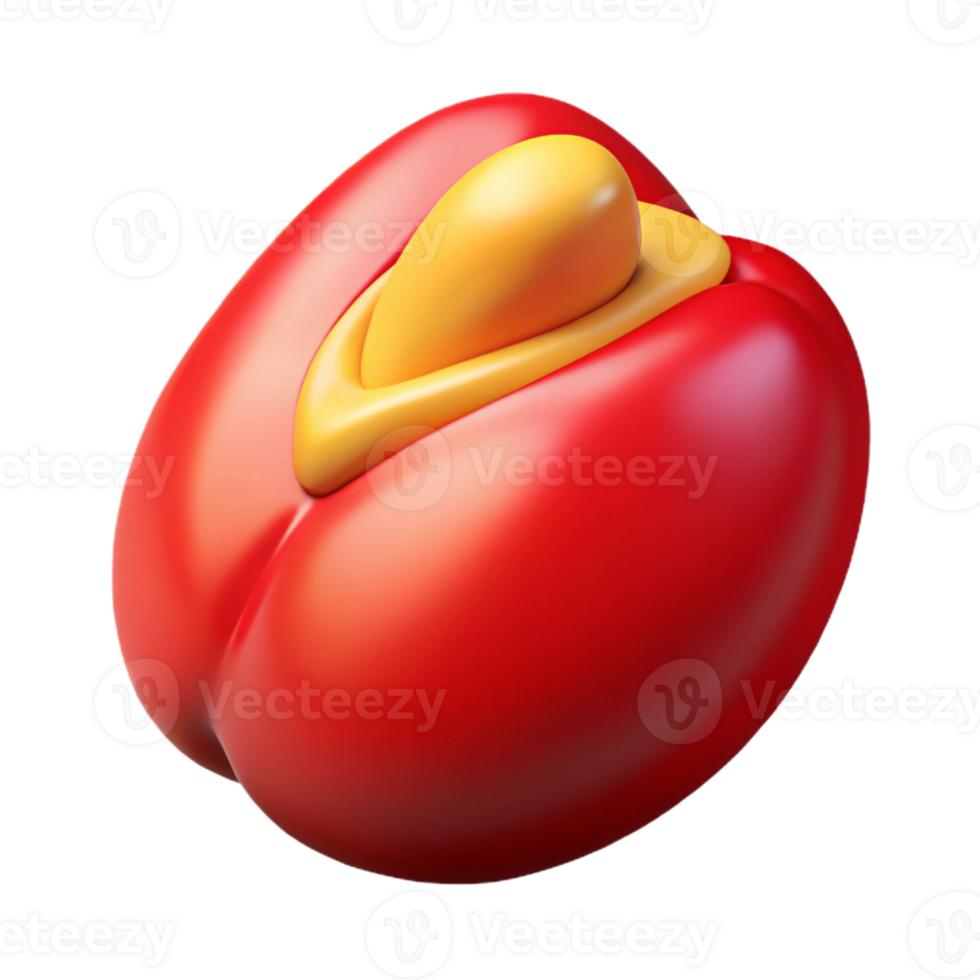 Red and Yellow 3D Fruit Illustration png