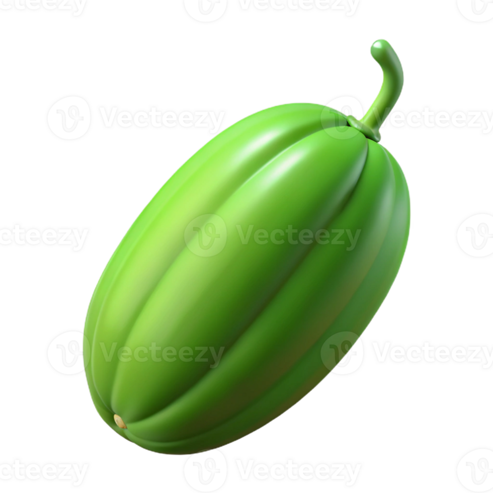 3D Render Green Chayote Fruit png